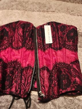 Top Drawer Red Lace Overlay Corset